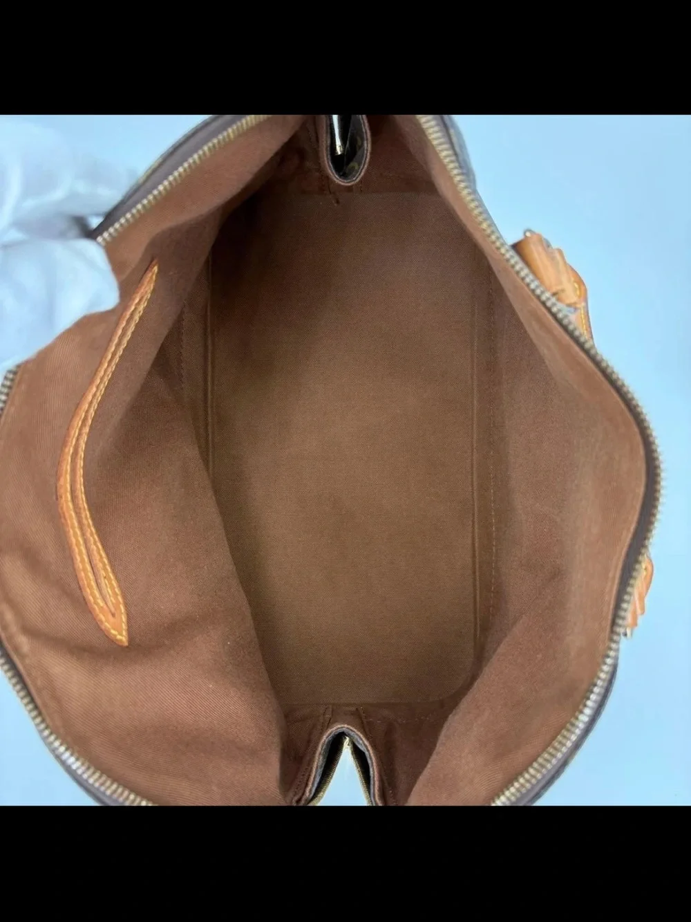 Louis Vuitton Monogram Canvas Satchel with Tan Vachetta Accents